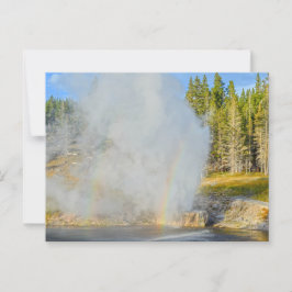 Cartão Postal Arco-íris Duplo em Riverside Geyser, Yellowstone