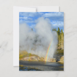 Cartão Postal Arco-íris Duplo em Riverside Geyser, Yellowstone