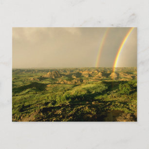 Cartão Postal Arco-íris duplo sobre Painted Canyon em Theodore