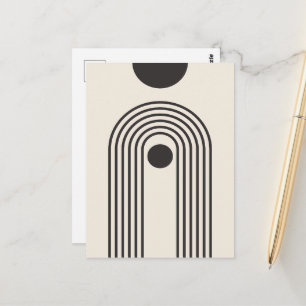 Cartão Postal Arco-íris e Sol, Arte Geométrica Abstrata Boho