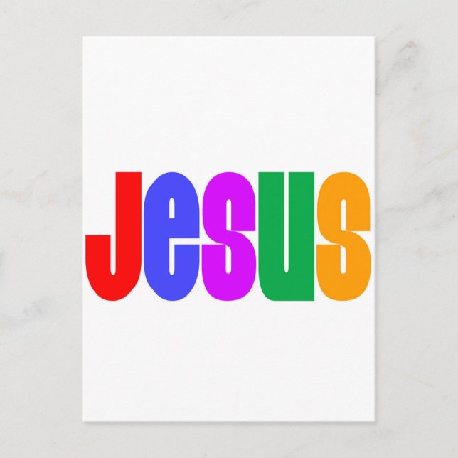 Cartão Postal Arco-íris Jesus (Frente)