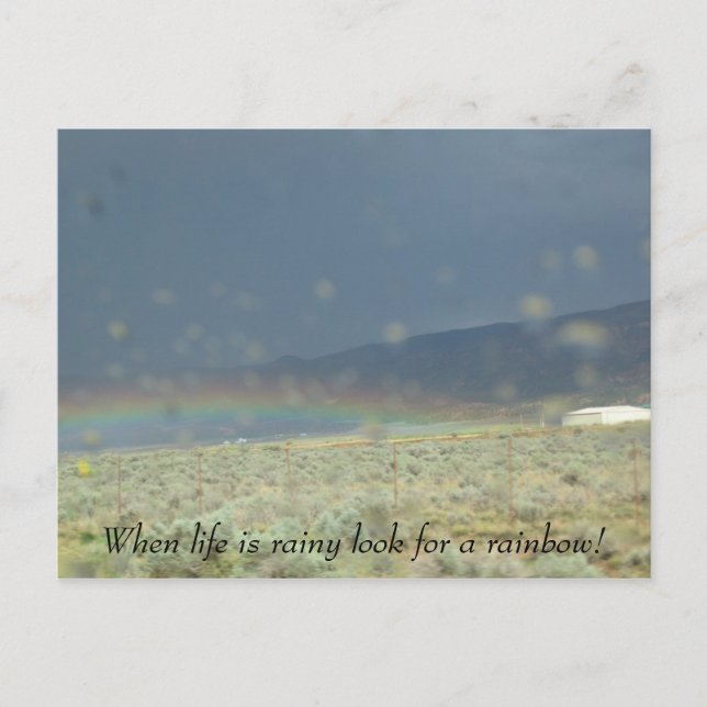 Cartão Postal Arco-íris na vida. (Frente)