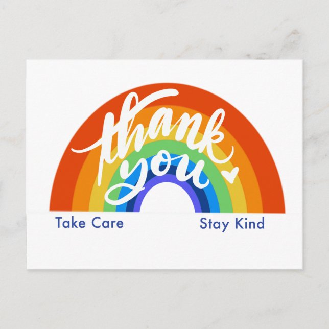 Cartão Postal Arco-íris Obrigado (Frente)