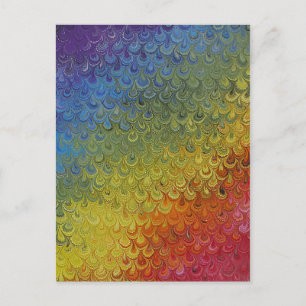 Cartão Postal Arco-Íris Pintado Papel Marble