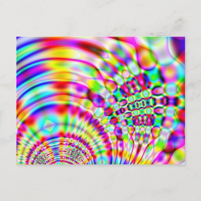 Cartão Postal Arco-Íris Psicodélico Hippy Sunrise (Frente)
