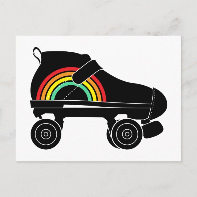 Cartão Postal arco-íris skate de rolo quádruplo (Frente)