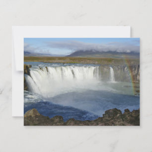 Cartão Postal Arco-íris sobre a Cachoeira Godafoss, Islândia