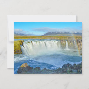 Cartão Postal Arco-íris sobre GodafosWaterfall, Islândia