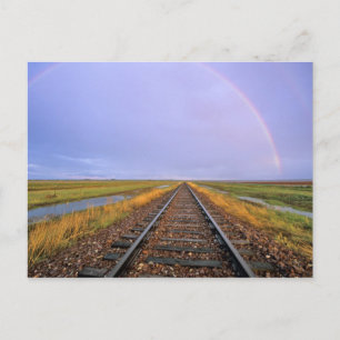 Cartão Postal Arco-íris sobre trilhos de trem perto de Fairfield