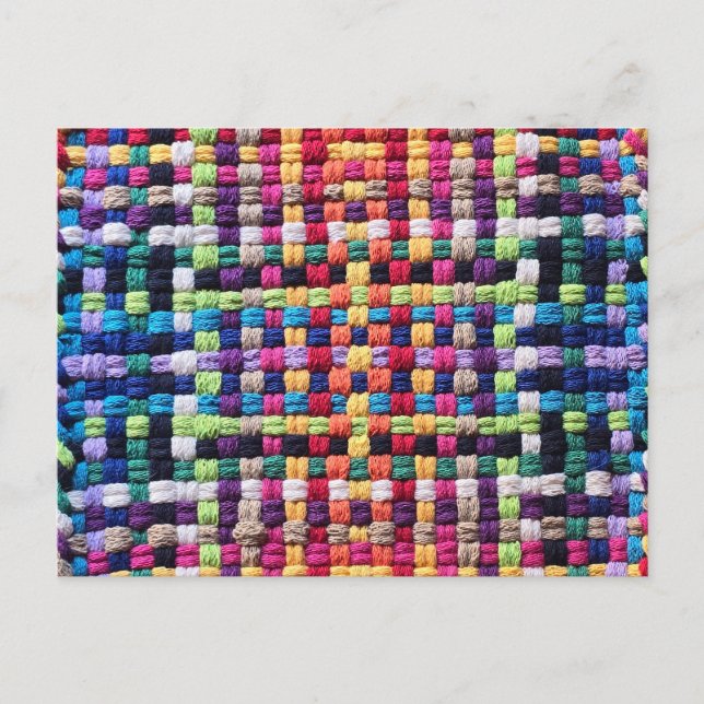 Cartão Postal Arco-íris Tecido Multicolor (Frente)