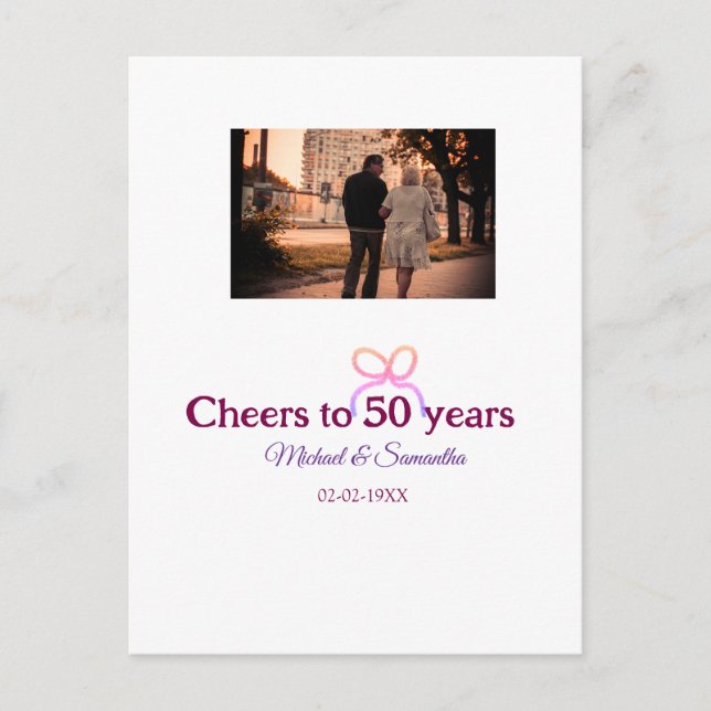 Cartão Postal Arco rosa aplaude o casamento de 50 anos (Frente)