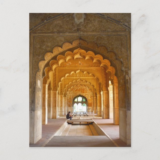 Cartão Postal arco vermelho forte delhi (Frente)