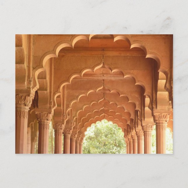 Cartão Postal arco vermelho forte delhi (Frente)