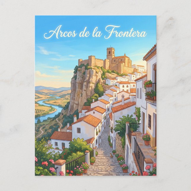 Cartão Postal Arcos de la Frontera Espanha (Frente)