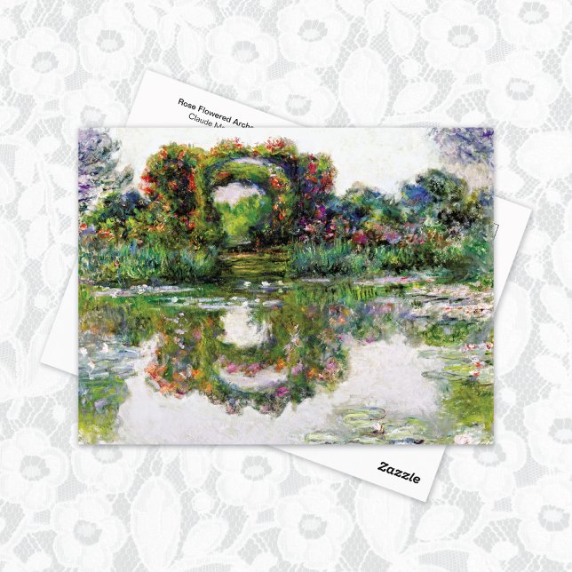 Cartão Postal Arcos Flores de rosa Claude Monet (Criador carregado)