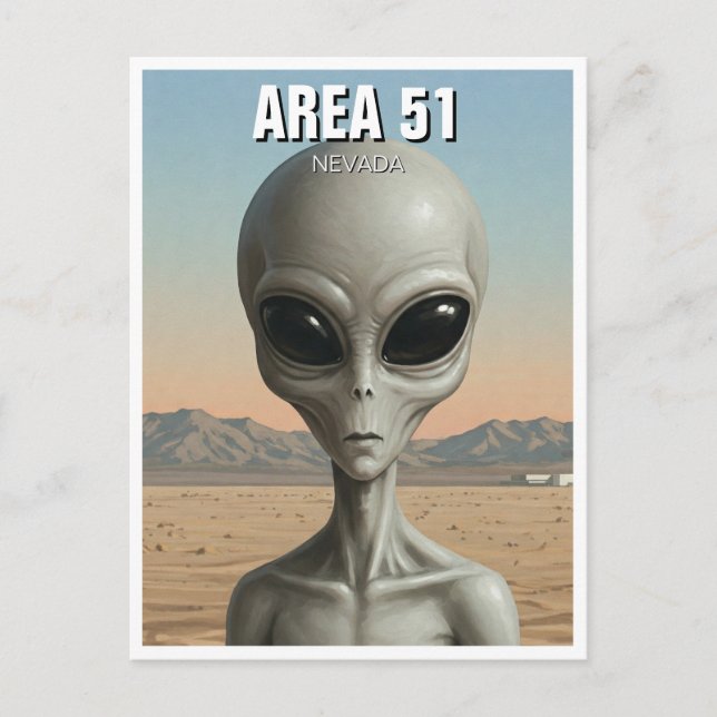 Cartão Postal Área 51 Alienígena Nevada (Frente)