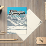 Cartão Postal Área de esqui de Killington, Winter Vermont Vintag<br><div class="desc">A design de arte de Killington Winter mostrando a paisagem de inverno.</div>