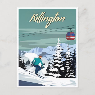 Cartão Postal Área de esqui de Killington, Winter Vermont Vintag