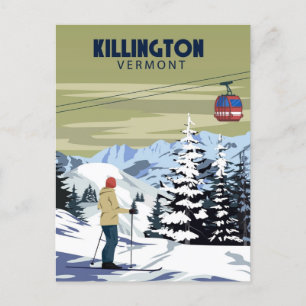 Cartão Postal Área de esqui de Killington, Winter Vermont Vintag