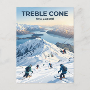 Cartão Postal Área de Esqui Treble Cone Nova Zelândia