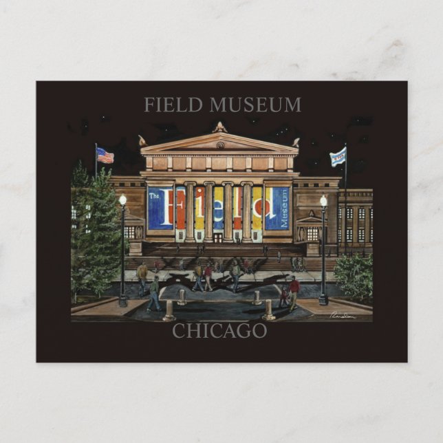 Cartão Postal Área Museu Chicago Arte Randsom (Frente)