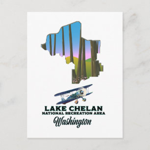 Cartão Postal Área Nacional de Recreação do Lago Chelan, Washing