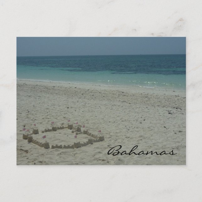 Cartão Postal areia das Bahamas (Frente)