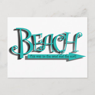 Cartão Postal Areia de praia-n-surf