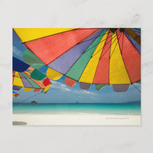 Cartão Postal Areia tropical e mar turquesa. (Frente)