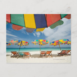 Cartão Postal Areia tropical e mar turquesa. 2