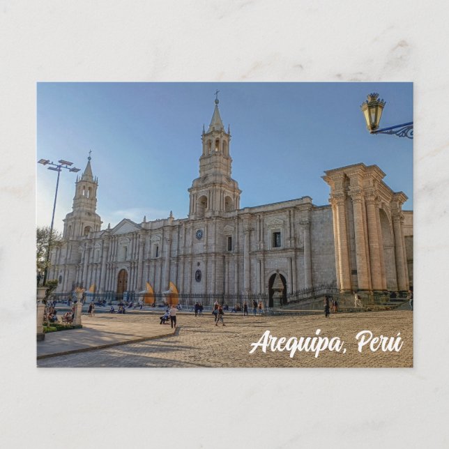 Cartão Postal Arequipa, Perú, Catedral Basílica de Arequipa (Frente)