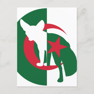 Cartão Postal Argélia Raposa Fennec Bandeira Animal Nacional da 