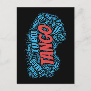 Cartão Postal Argeninte Tango Music Orchestras Font Art