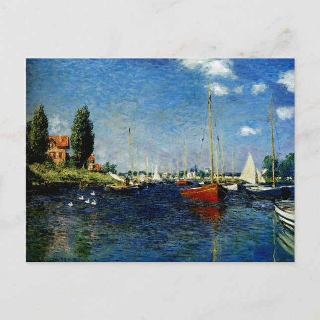 Cartão Postal Argenteuil, pintura de arte de Claude Monet (Frente)