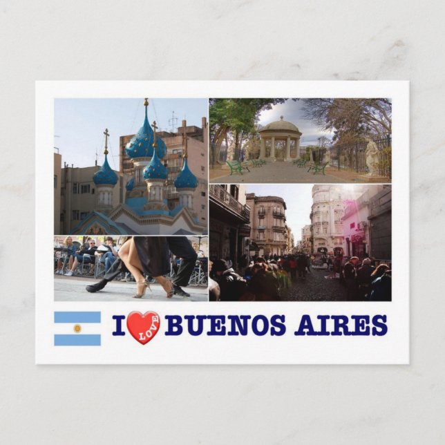 Cartão Postal Argentina - Buenos Aires - Eu amo - (Frente)