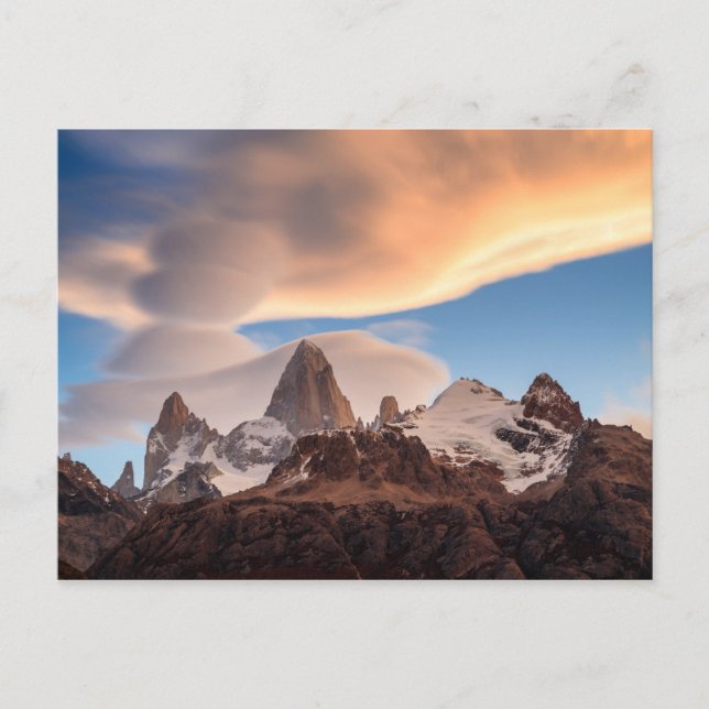 Cartão Postal Argentina - Cartaz sunset Fitz Roy (Frente)