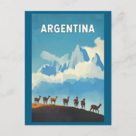 Cartão Postal Argentina Ilustração Viagem Art Vintage