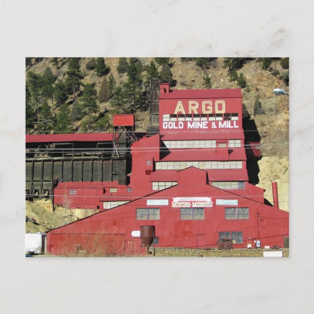 Cartão Postal Argo Dourado Mine & Mill, Idaho Primaveras, Colora (Frente)