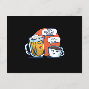 Cartão Postal Argumentos sobre cerveja e café