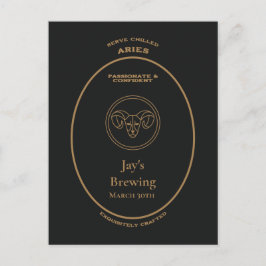 Cartão Postal Áries Apaixonado Confiante Ervas Personalizadas