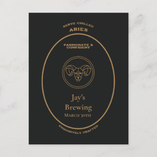 Cartão Postal Áries Apaixonado Confiante Ervas Personalizadas