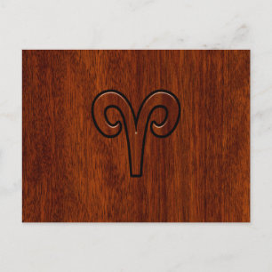 Cartão Postal Aries assine Mahogany como impressão decor