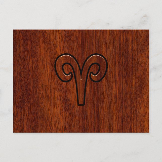Cartão Postal Aries assine Mahogany como impressão decor (Frente)