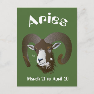 Cartão Postal Aries de 21 de março a 20 de abril Postkarte
