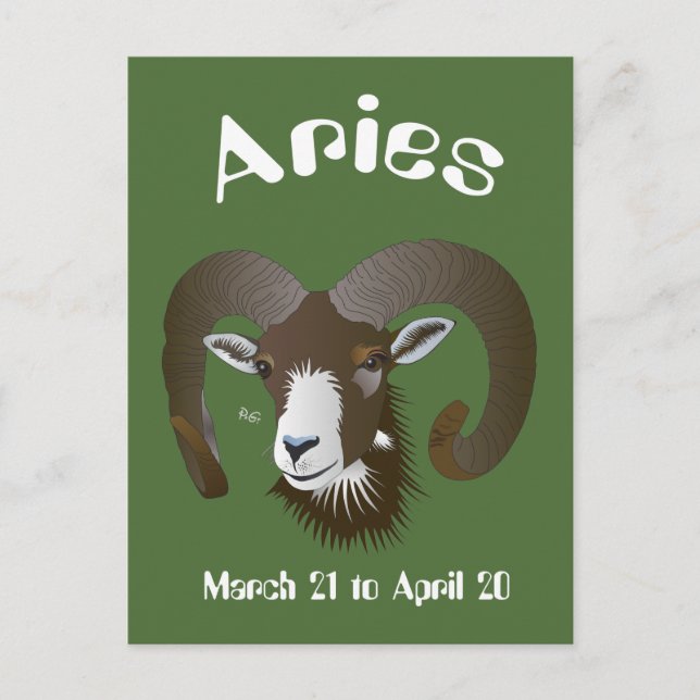 Cartão Postal Aries de 21 de março a 20 de abril Postkarte (Frente)
