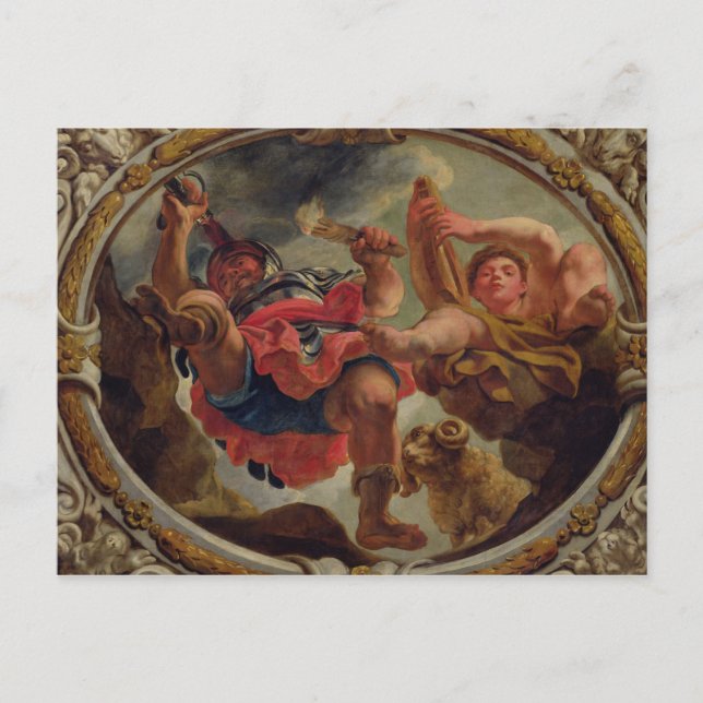 Cartão Postal Aries, dos Sinais do Zodíaco (Frente)