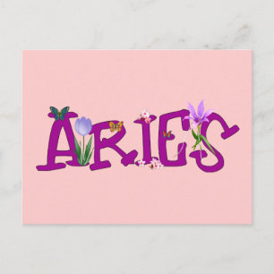 Cartão Postal Aries Flowers
