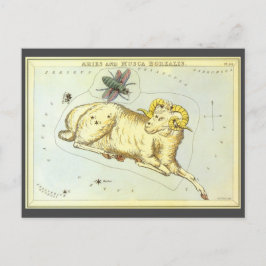 Cartão Postal Aries Ram, constelação de Vintage, Espelho de Urân