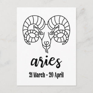 Cartão Postal Aries, sinal Zodíaco
