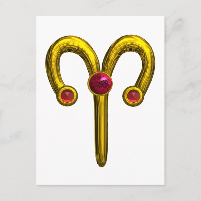 CARTÃO POSTAL ARIES ZODIAC BIRTHDAEL JEWEL (Frente)